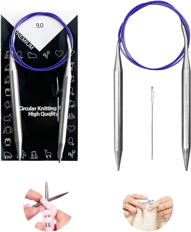 Soosui 9 mm Circular Knitting Needles US13 |40 inches/100 cm | Suitable for Beginners to Knit Sweaters, Scarves, Blankets and Other Projects! - Image 1